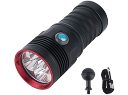 Lanterna De Mergulho Lanterna De Mergulho De Led Subaquática 100m Torch Max 10000 Lumens Lanterna De Mergulho De 4 Modos, Yizhood (preto)