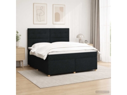 Vidaxl Cama Box Spring Com Colchão Preto 160 X 200 Cm Tecido