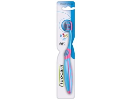 Escova de dentes infantil 2 a 6 anos extra flexível Cor: azul e rosa FLUOCARIL