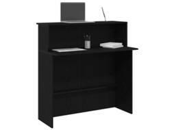 Vidaxl Balcão De Recepção 100x50x103,5 Cm Derivados De Madeira Preto
