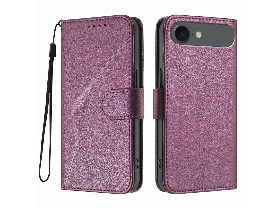 Capa De Couro Com Estampa Triangular E Cordão Para Iphone 17 Air