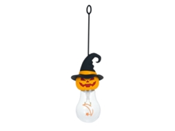 Lâmpada decorativa Halloween recarregável com farol de abóbora chapéu de bruxa luz branca quente 3 níveis de brilho | S/MARCA