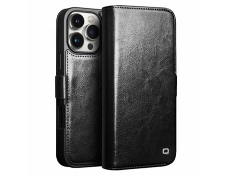 Qialino Capa Em Couro Genuíno Para Apple Iphone 16 Pro Max - Preto