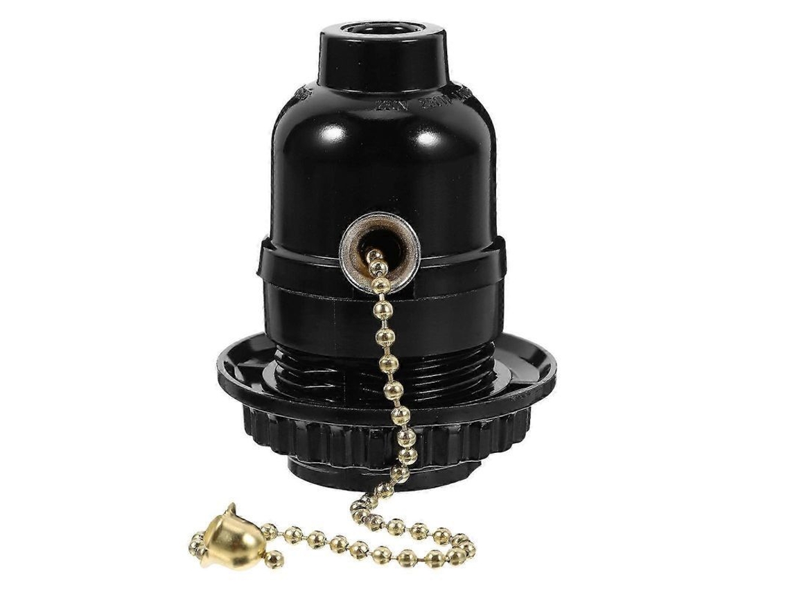 Suporte De Lâmpada Pendente E26 Com Corrente Preto Para Substituição Fácil Preto