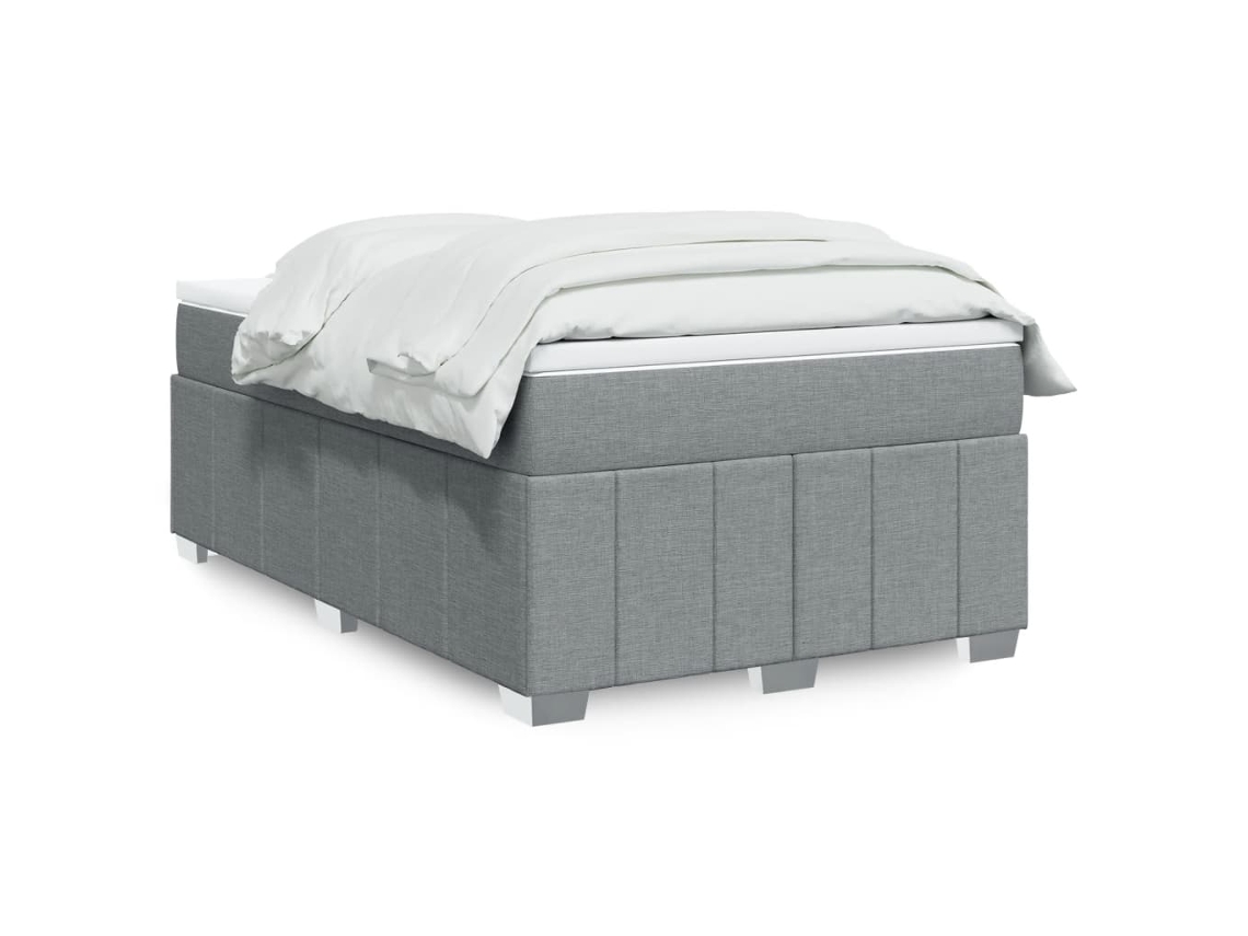 Vidaxl Cama Boxspring Com Colchão 120x190 Cm Tecido Cinzento-claro