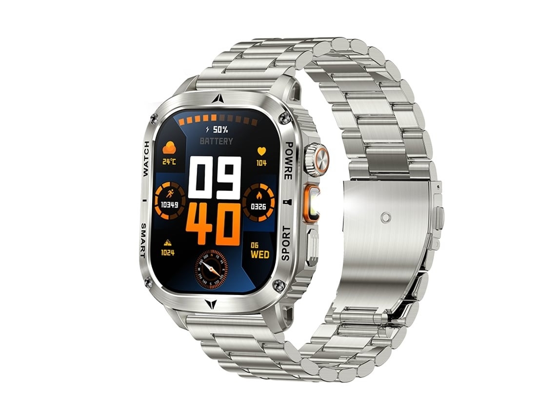 Lanterna Smartwatch Ak80 Com Bateria Grande De 400 Mah (prata)