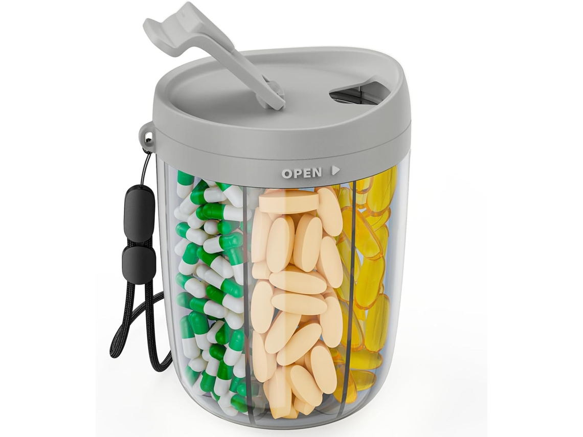 Organizador de Comprimidos CHRUI 6 Vitaminas Anti mistura Sem Bpa (cinza)