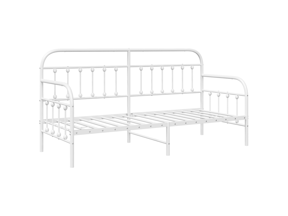 Conjunto 1 Estrutura De Cama De Dia Vidaxl Branco Aço Revestido A Pó (80 X 200 Cm)