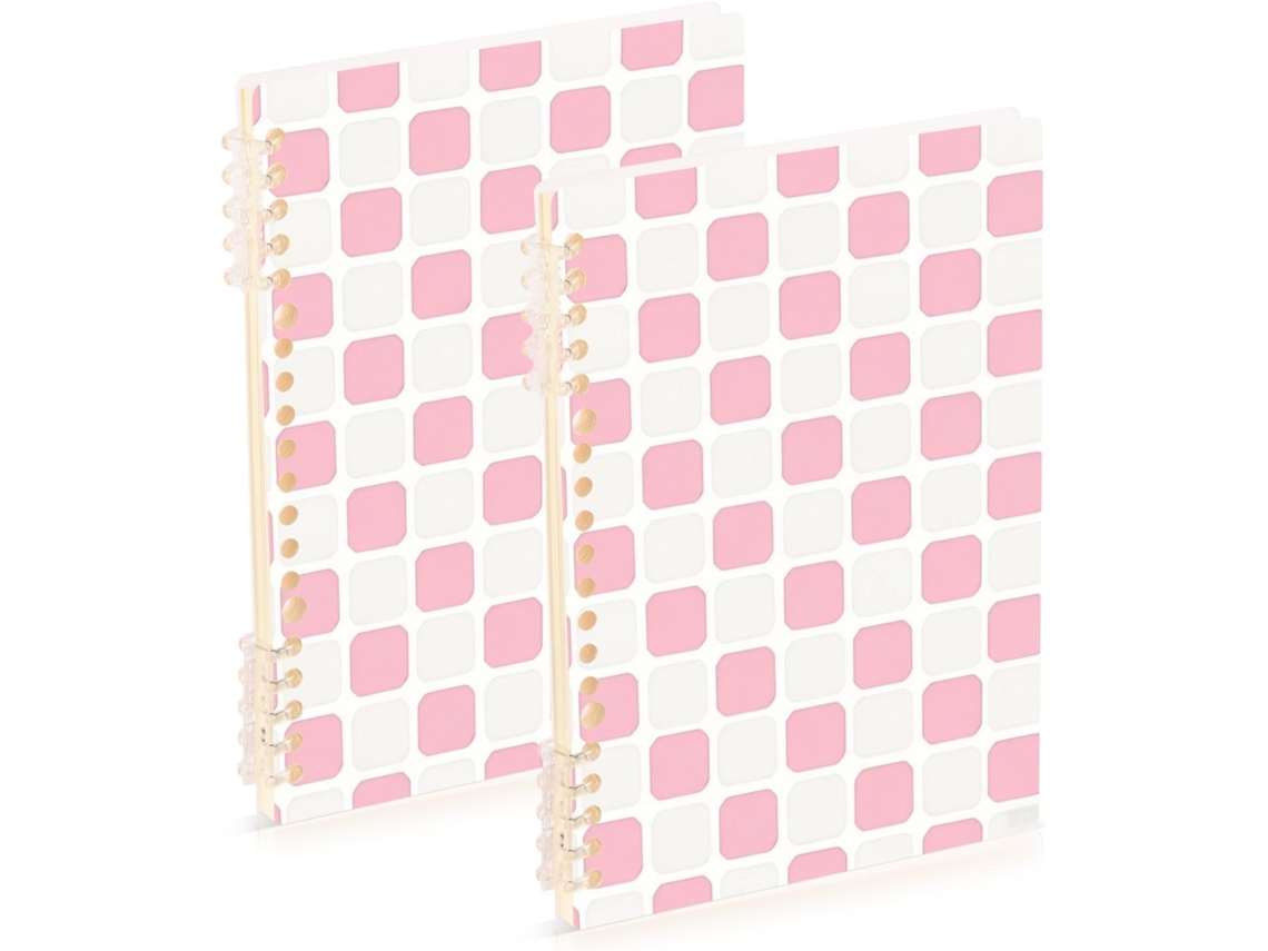 Conjunto de 2 Cadernos Espiral A5 para Escola 21,1 X 14,5 Cm Linhas Largas 60 Folhas Planejamento e Listas T