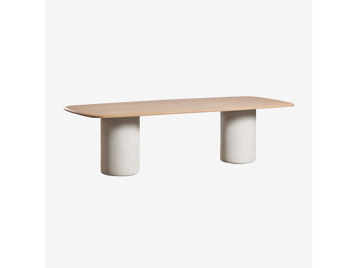 Sklum Mesa De Jantar Retangular 270x110 Cm Em Madeira De Acácia Leighton Madeira De Acácia         Marrom Acácia Claro          Cinza Pedra Claro