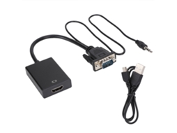 Conversor VGA para HDMI com Cabo de Áudio, 1080p, Plug and Play para Projetor, PC, HDTV | S/MARCA