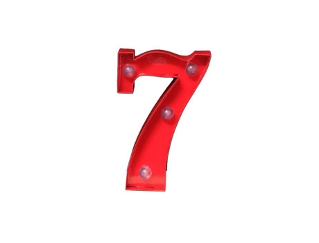 Mini estrela luz número 7 empurrador lâmpada retro design metal empurrador letra lâmpada