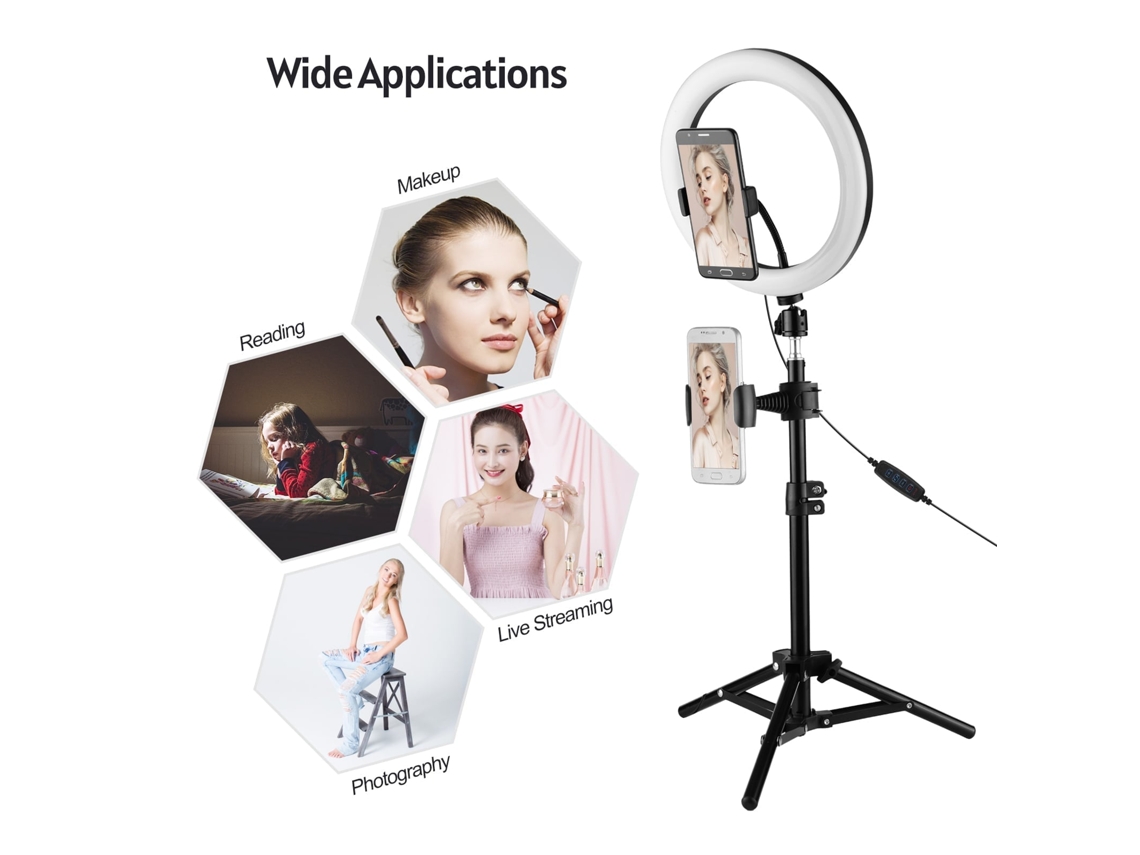 2026 luz Led Anelada com Suporte, Luz de Preenchimento Usb, Luz Mini Led para Maquiagem e Selfies, Luz de Mesa
