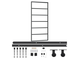 Sliding Door, Sliding Doors Vidaxl Preto Alumínio (90 X 205 Cm (trilho Deslizante De 183 Cm))