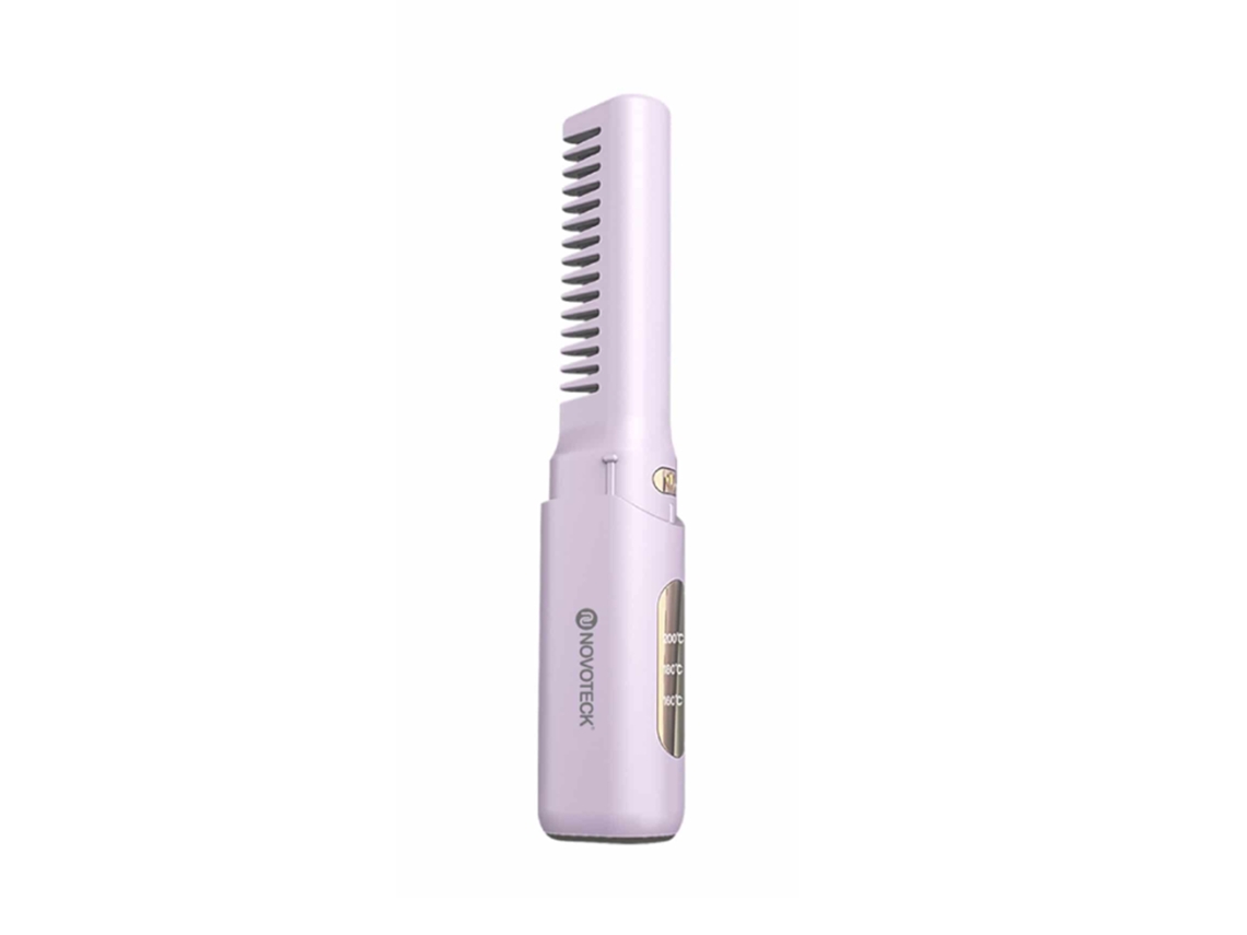 Ht 002 Pente Alisador e Modelador 2 em 1 Recarregável 3 Temperaturas Lilás NOVOTECK
