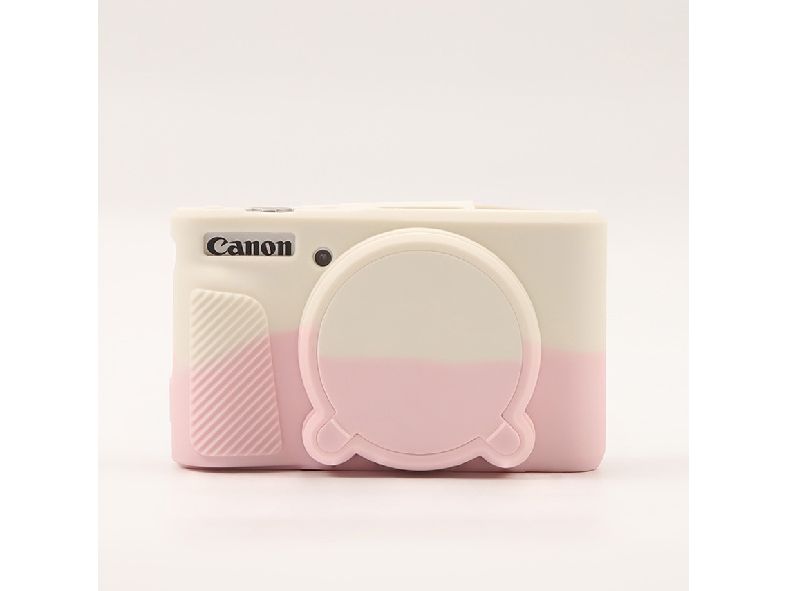 Capa Protetora Silicone HEXINYIGJLY para Canon Powershot Sx740/sx730leve, Antirriscos Rosa / Bege