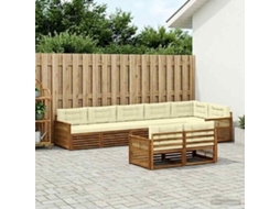 Vidaxl Conjunto De Sofás Para Exterior 8 Unid. Natural E Creme