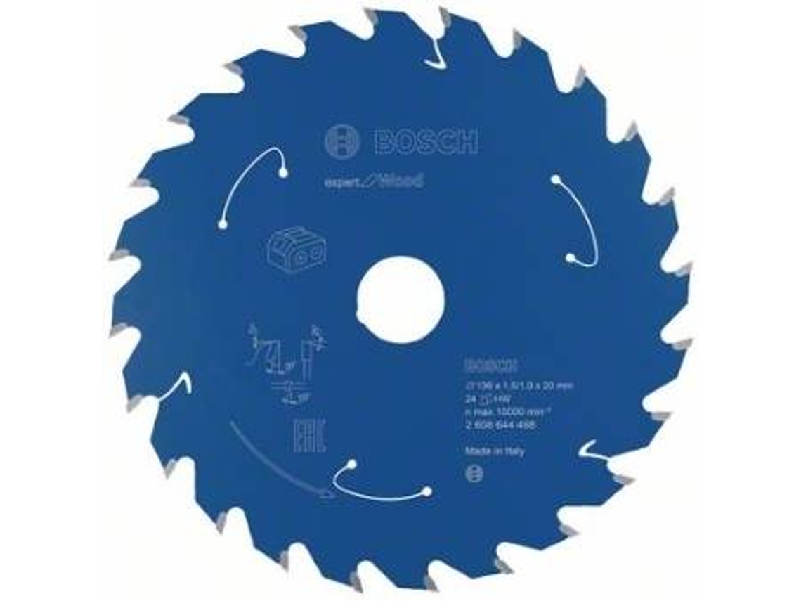 Disco de Serra Circular BOSCH Para Serra Sem Fios Expert para Madeira 136x1.5/1x20 T24