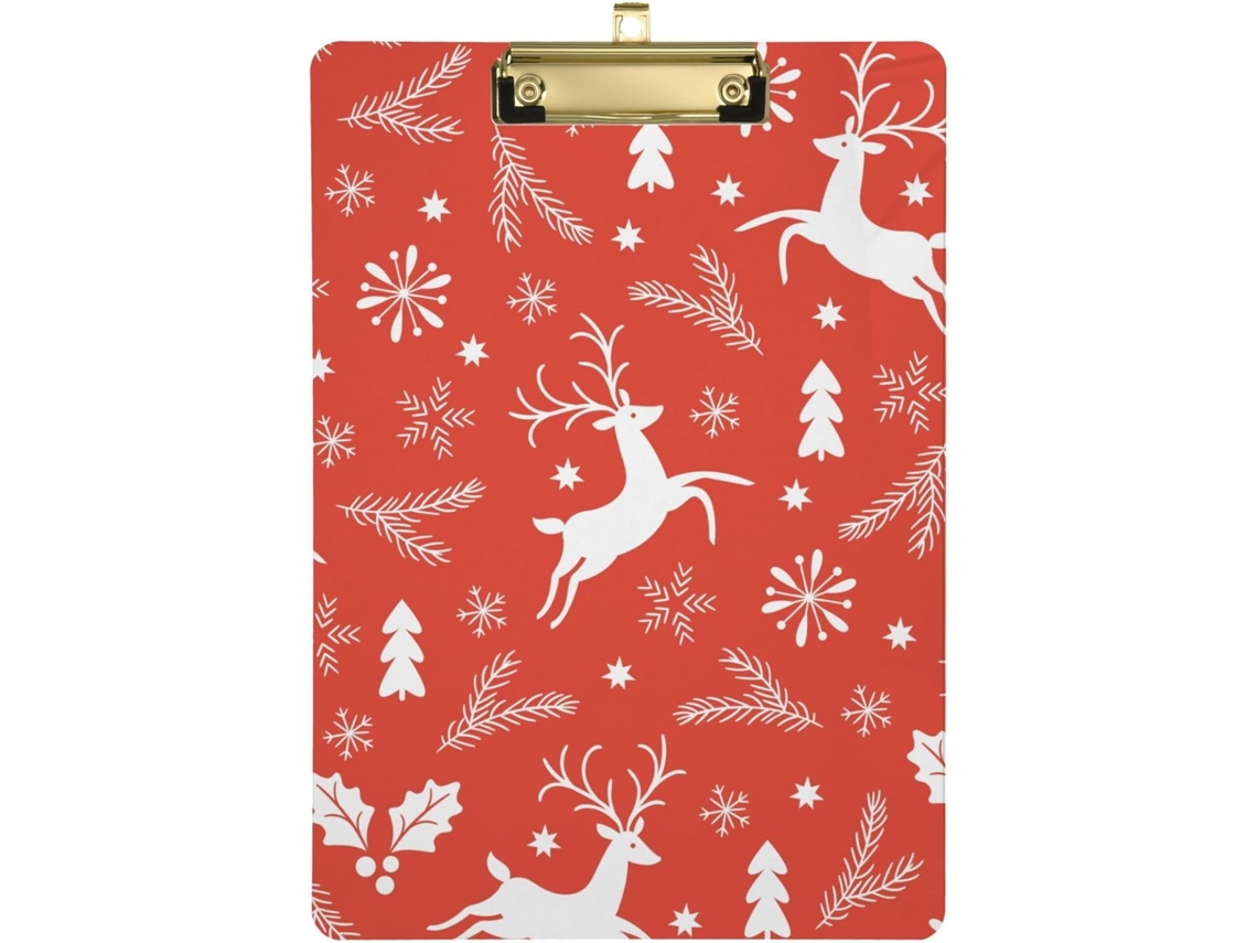 Quadro de Natal com Prendedores Papel em Fundo Vermelho Impermeável para Crianças. 31,8 X 22,9 0,3 Cm