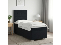 Vidaxl Cama Box Spring Com Colchão Preto 90 X 200 Cm Tecido