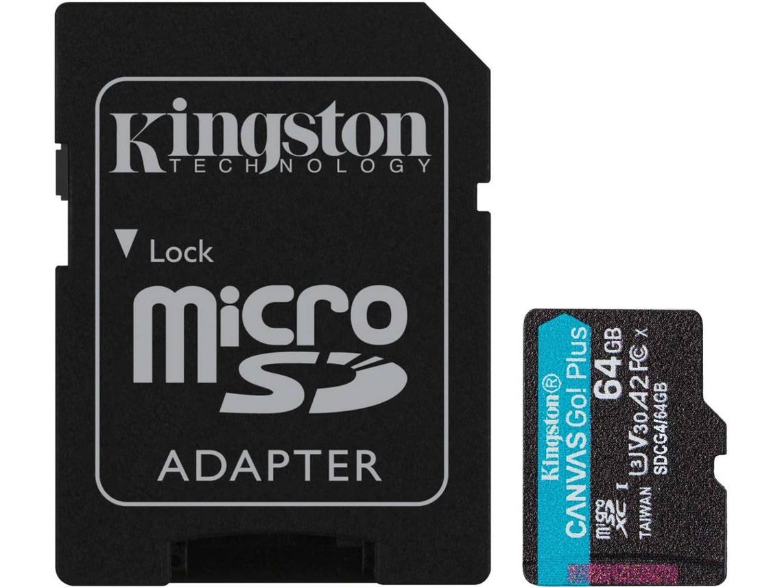 Cartão de Memória KINGSTON Micro MSDXC Canvas Go+ G4 64G +Adaptador