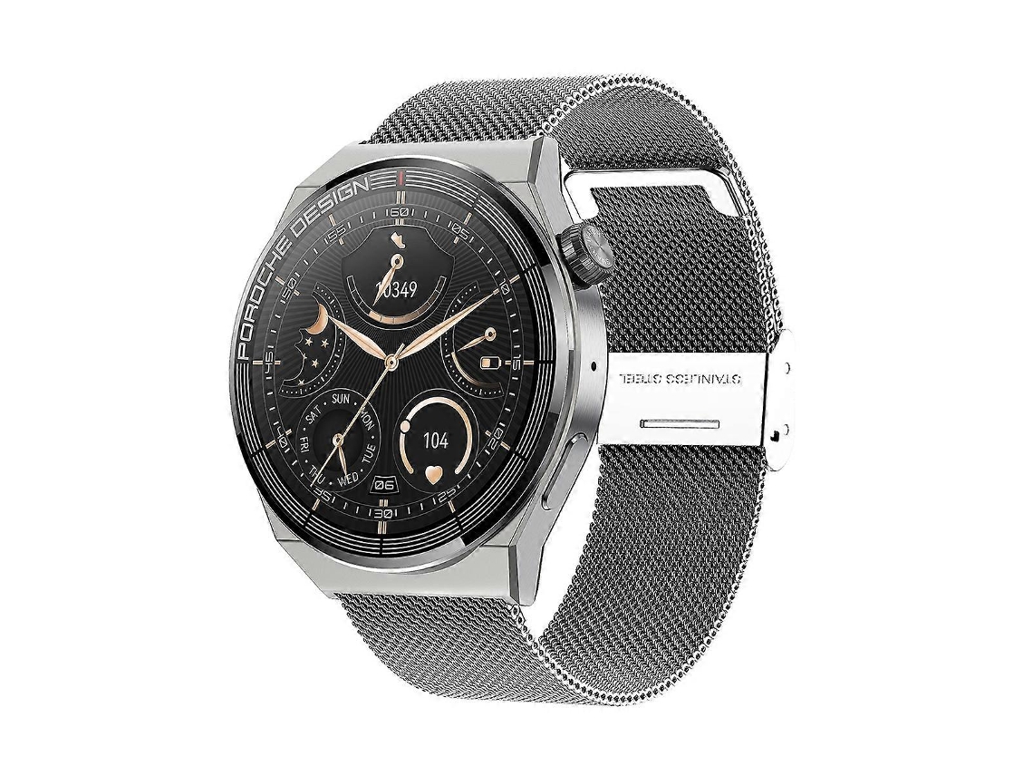 Relógio inteligente Ochstin 5HK46P com tela redonda de 1,36 polegadas e pulseira de aço com função de chamada Bluetooth VONKELIOS