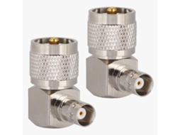 Aetheria 2 Pcs Adaptador de Cotovelo Ângulo Reto Bnc Fêmea para M Macho Conector