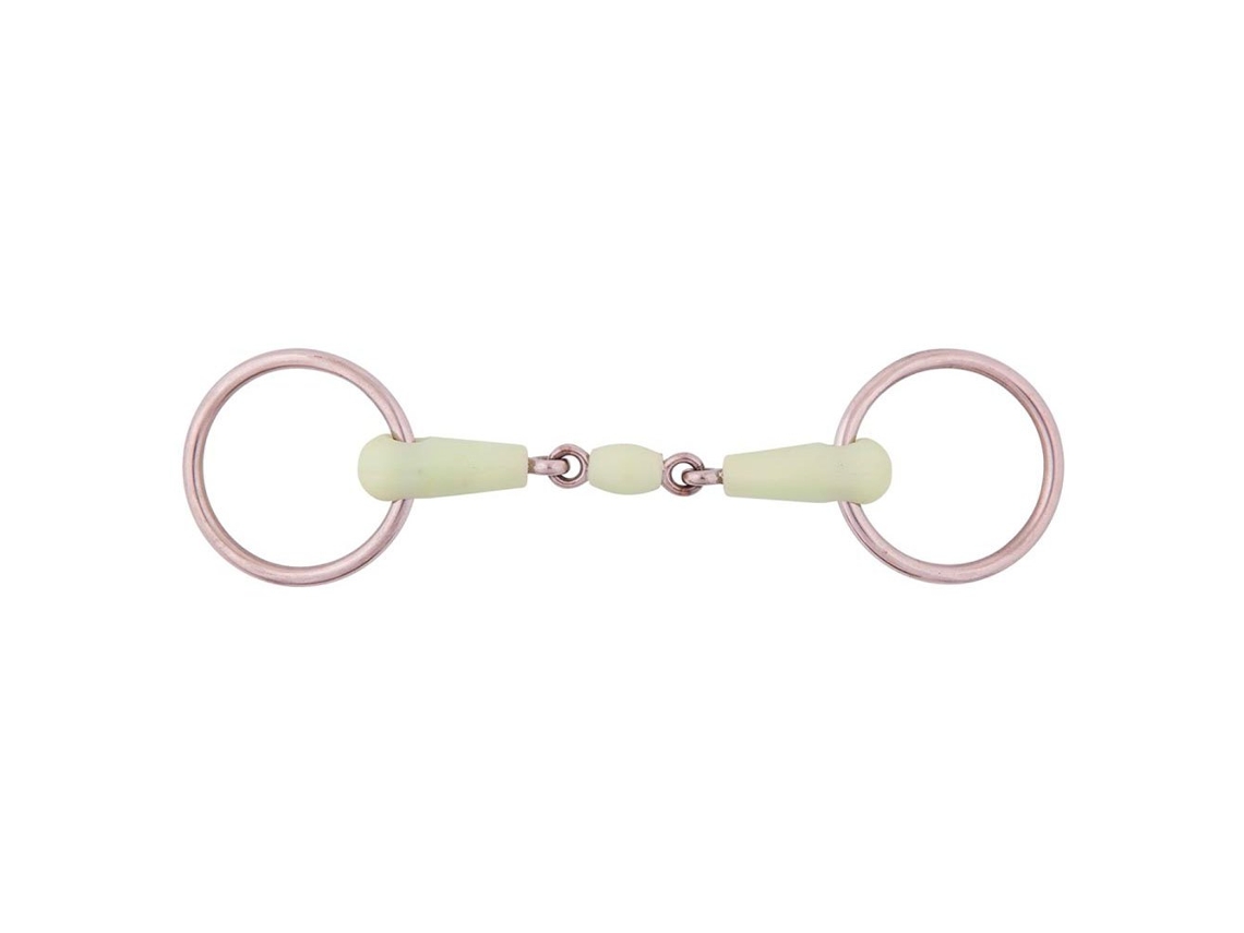 Bridões Articulados Duplos Brigadeiro Apple Mouth 18 Mm Branco 12.5 Cmbr