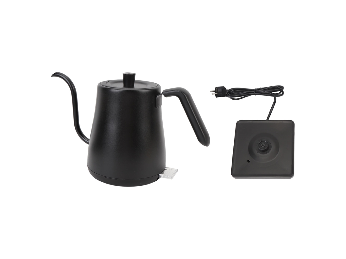 Jarra Elétrica com Pescoco de Ganso 800ml 1000w Aço Inoxidável 304 Auto Desligamento Preto
