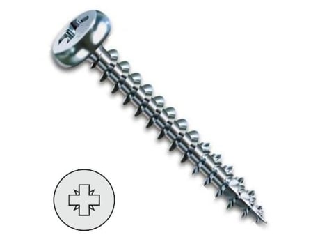 Tornillo rosca madera cabeza redonda pozidriv spax wirox a3j largo 20mm diámetro 5mm (caja 1000)