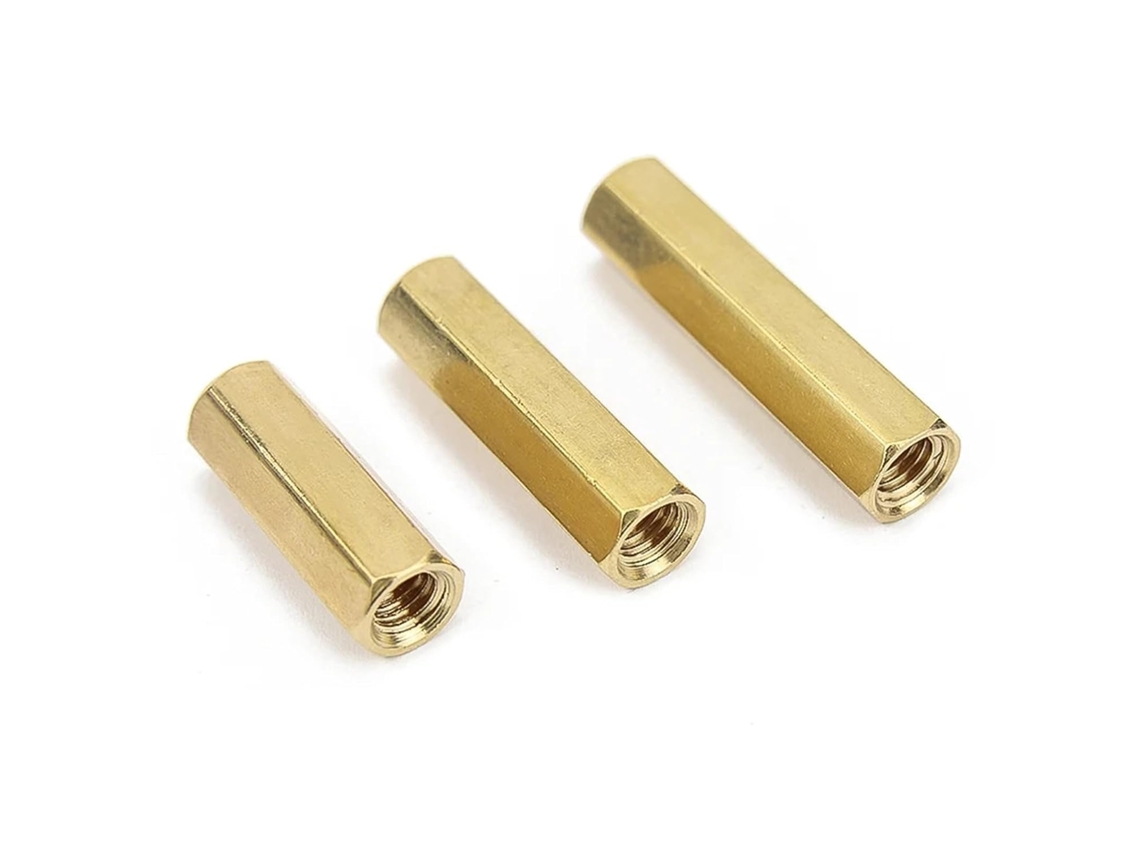 Conjunto De 10 50 100 Peças Espaçadores Parafusos Ocos Sextavados Fêmea M2 M3 Em Latão, M2x5