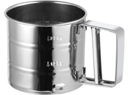 Tamiz De Acero Inoxidable Para Harina Y Azúcar Glas 250 G – Tamiz Rápido Con Una Sola Mano, Inoxidable Y Fácil De Limpiar