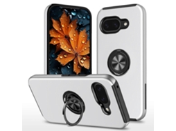 Capa De Pctpu Com Suporte De Anel Giratório Para Google Pixel 9a - Prata