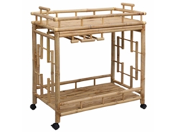 Vidaxl Carrinho De Vinho Com Rodas Natural 85 X 50 X 93 Cm Bambu