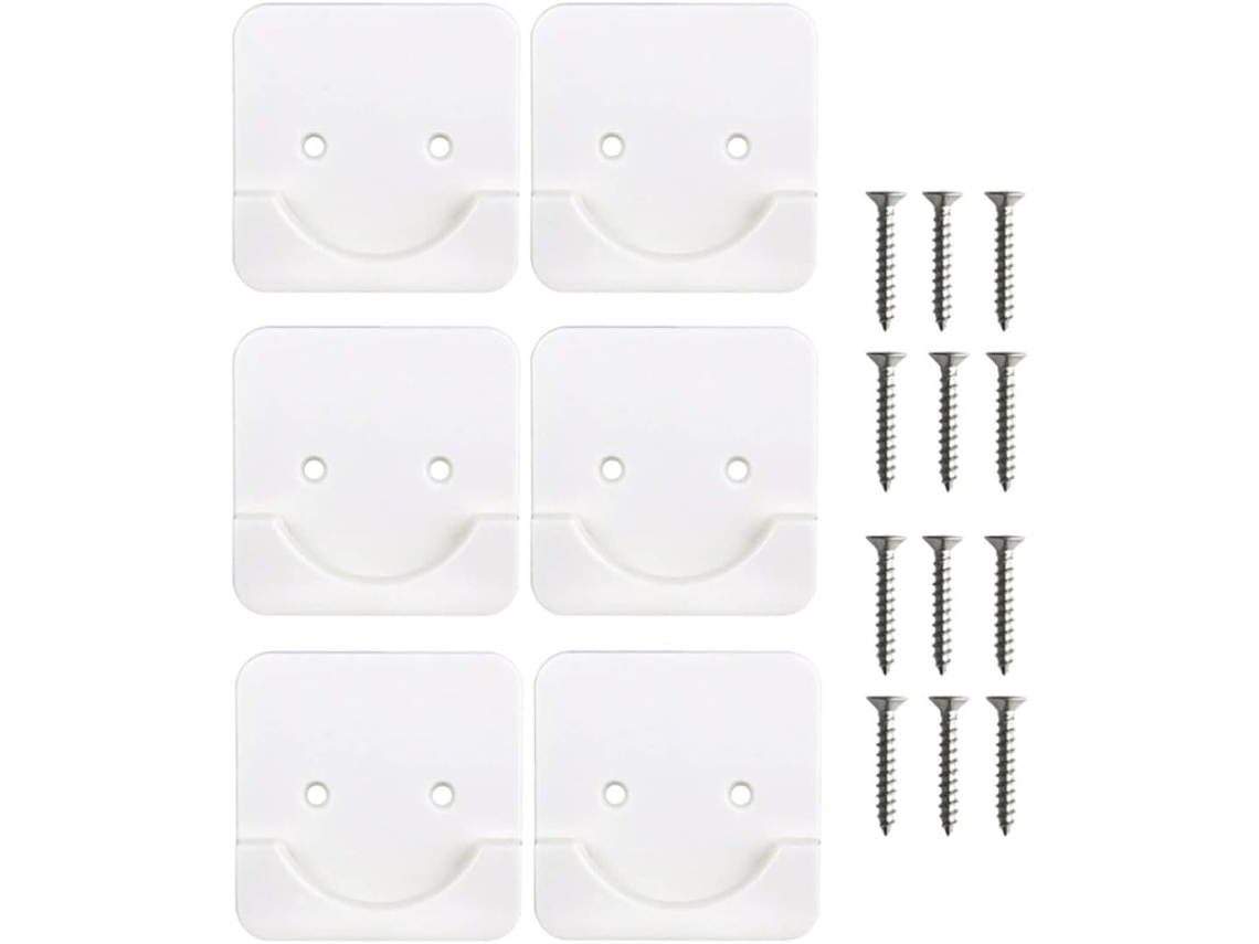 Suporte Adesivo Para Barra De Cortina Chuveiro Com Superfície Lisa, 6 Peças, Material Abs Resistente Para Sala De Estar