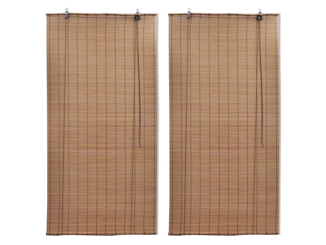 Vidaxl Estores De Rolo 2 Pcs 150 X 220 Cm Bambu Castanho