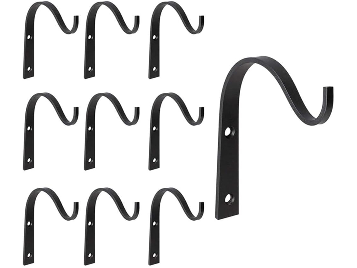 Conjunto De 10 Ganchos Metal Pretos Para Parede, Ideais Para Crochê, Pendurar Roupas Na Cozinha, Banheiro E Calçadas