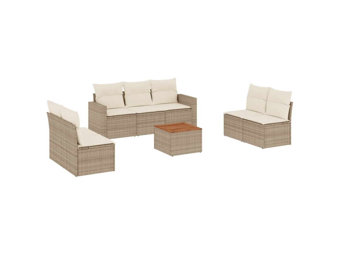 Garden Sofa Set, Garden Sofa Sets Vidaxl Bege Rattan / Vime (n/a)