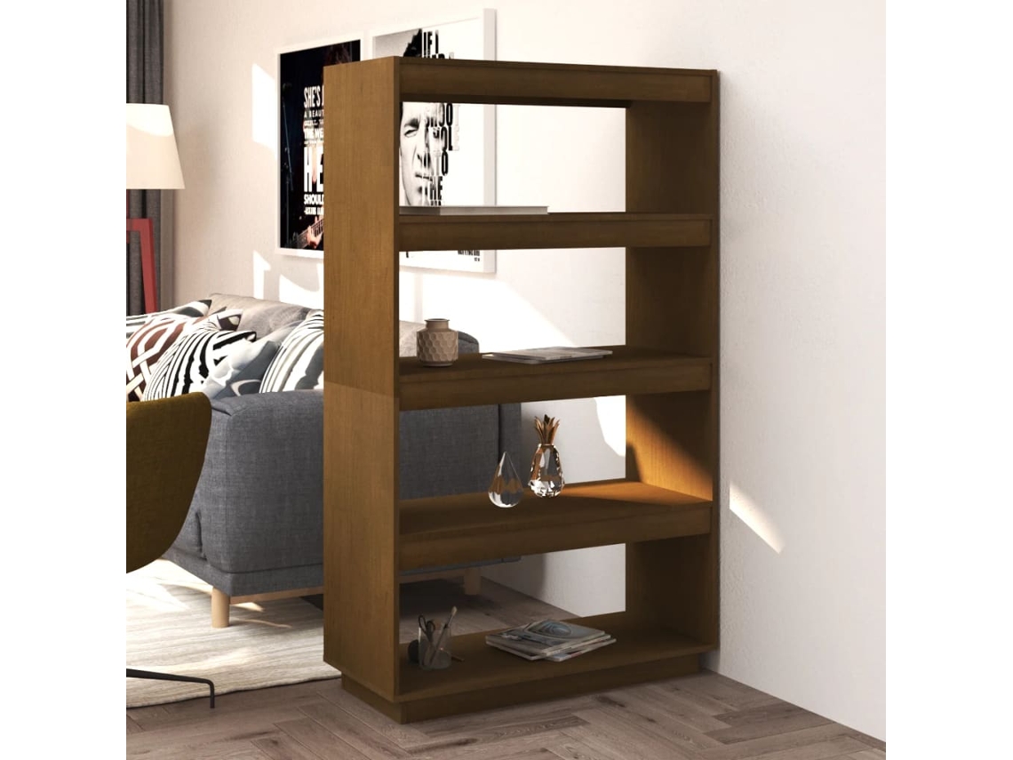 Vidaxl Estante/divisória 80x35x135 Cm Pinho Maciço Castanho Mel