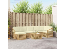 Vidaxl Conjunto De Sofás Para Exterior 8 Unid. Branco E Creme