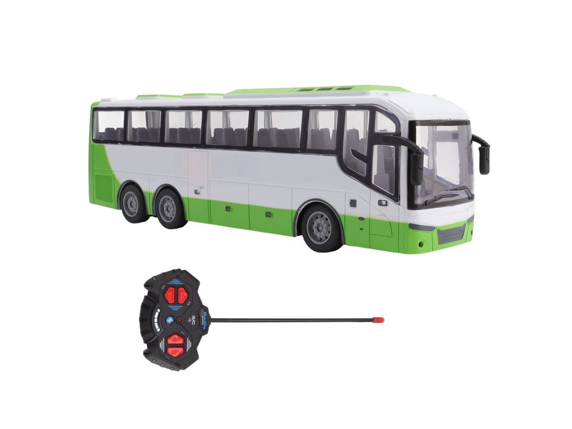 Walshlxq modelo de Ônibus de Controle Remoto 1/30 Elétrico Sem Fio Simulação Brinquedo Grande Ônibus Rc Branco Verde