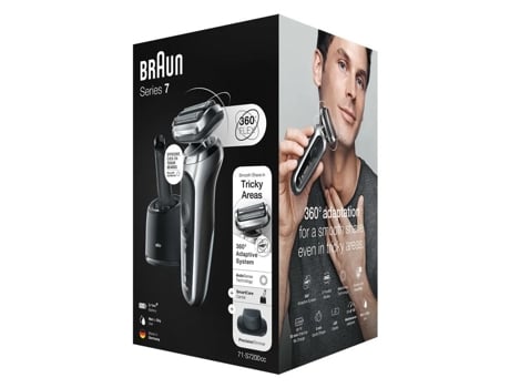 Série 7 71 S7200cc Foil Shaver Trimmer Preto, Braun Prata