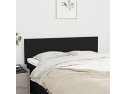 Cabecero de 2 piezas, tela, 72 x 5 x 78/88 cm, color negro