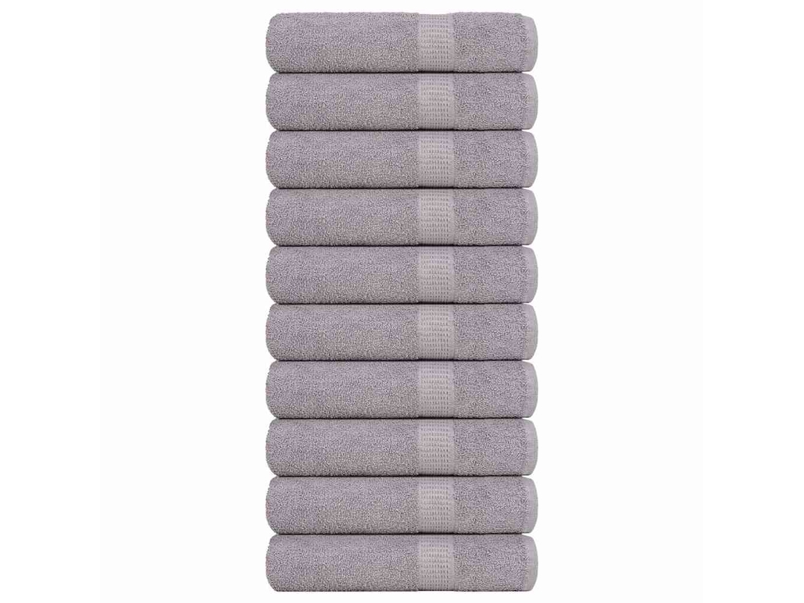 Vidaxl Toalhas De Banho Frogn 10 Pcs 100x150 Cm 360 G/m² Cinzento