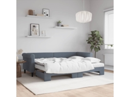 Vidaxl Sofá-cama C/ Gavetão E Colchões 80x200cm Veludo Cinzento-escuro