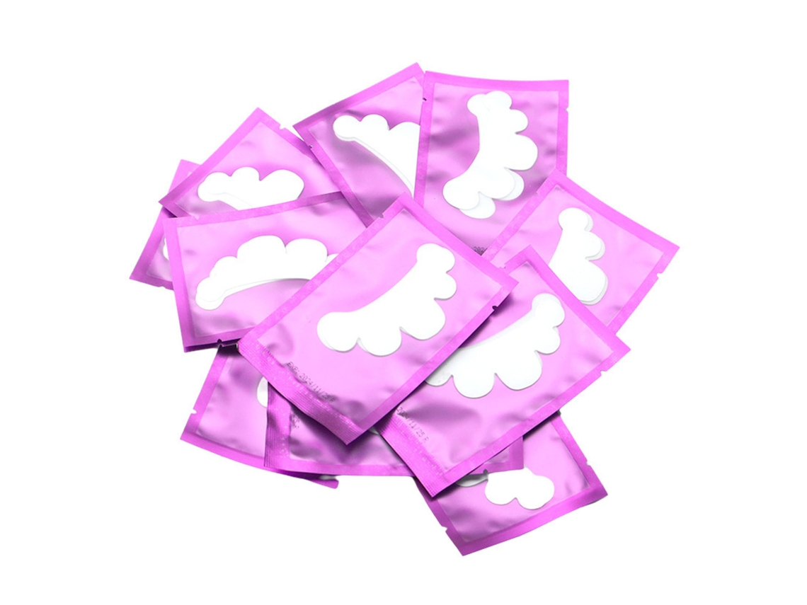 50 Pads Para Olhos Inferiores Em Forma De Pétala Para Extensões De Cílios Graftadas Açúcar Roxo