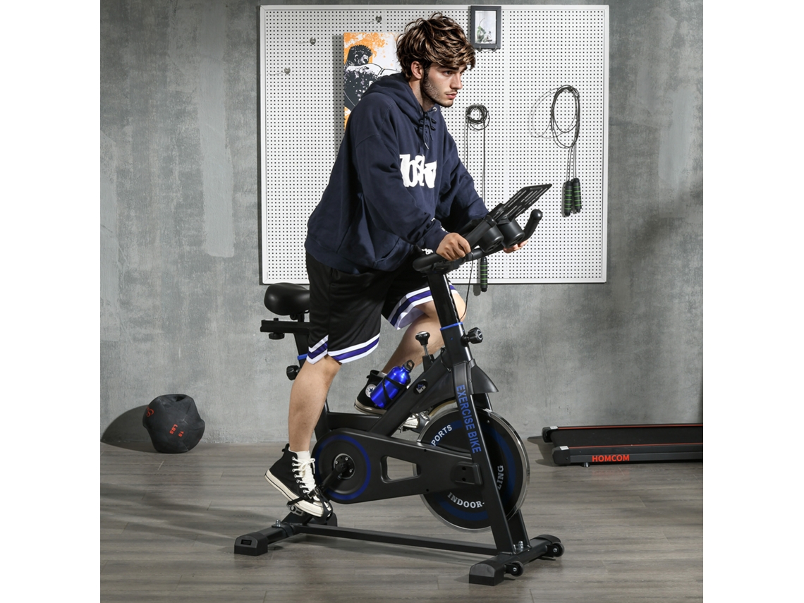 Bicicleta Ergométrica Azul Volante 8 Kg LCD 103x53x110-114 Cm | S/MARCA