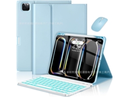 Capa Com Teclado Para Tablet Lurelia, Para I Pad Air 4/5/6/7 Em Enevoado Com Retroiluminado E Dual Mode (10,9/11", Branco, Teclado Bluetooth
