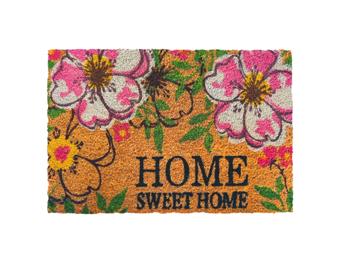 Capacho Relaxdays Em Fibra De Coco, 60x40 Cm, Antiderrapante, Resistente A Intempéries, Interior/exterior, Multicolorido