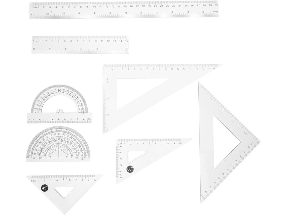 Lurelia Kit Geométrico 8 Peças Em Aço Para Geometria E Matemática